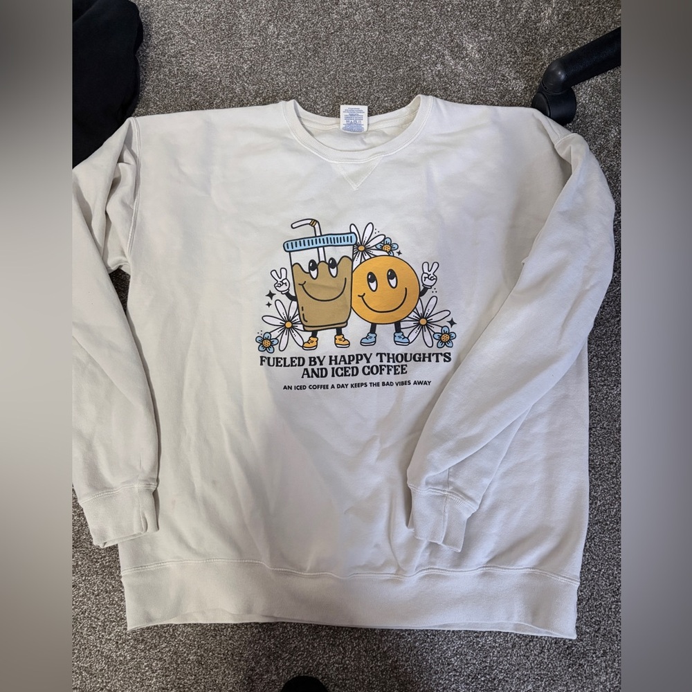 Happy Thoughts & Iced Coffee Graphic Sweatshirt